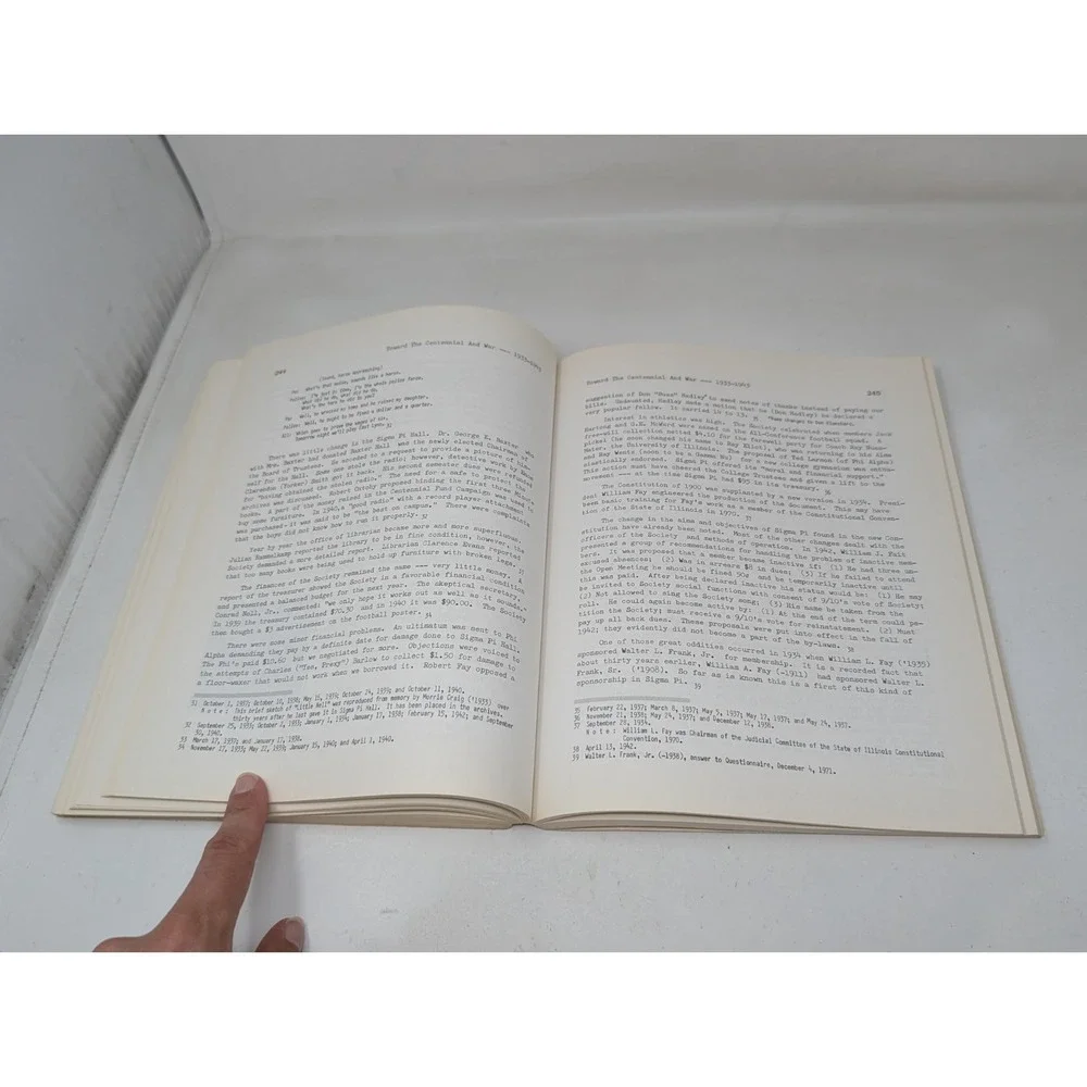 Sigma Pi Society of Illinois College Jacksonville Illinois History Book VTG 1971